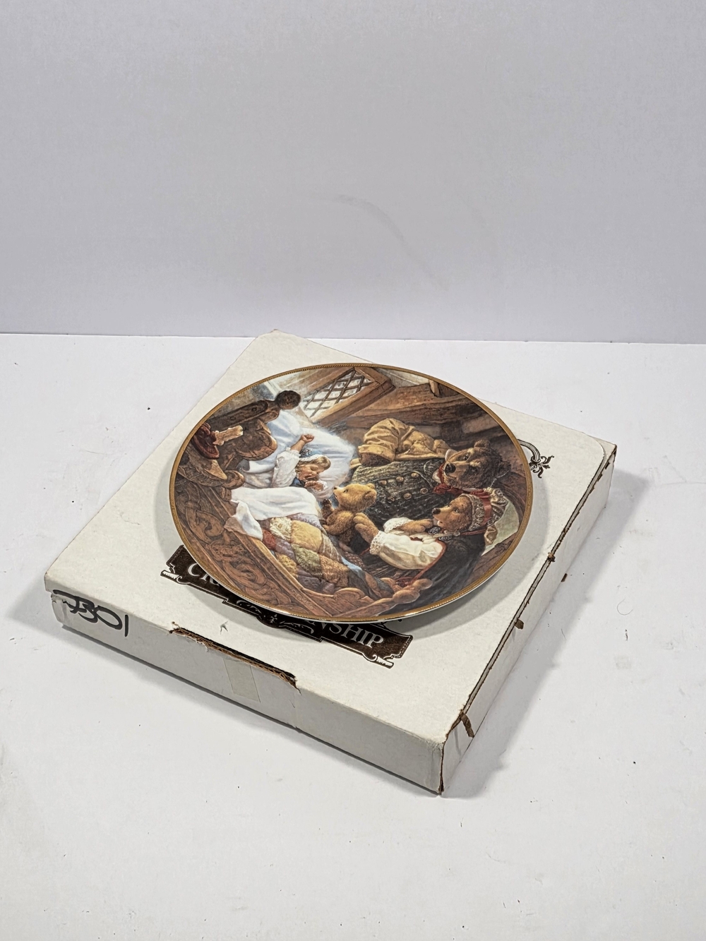 1991 Knowles Goldilocks Three Bears Scott Gustafson Collector Plate Box COA